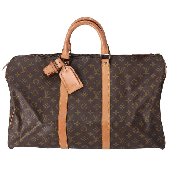 Louis Vuitton Keepall 50 Duffle Bag Monogram Boston Bag M41426 Brown Canvas - Picture 1 of 10